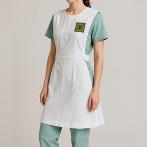 Vintage Los Angeles Valley College Nursing Uniform Pinafore Apron – Small